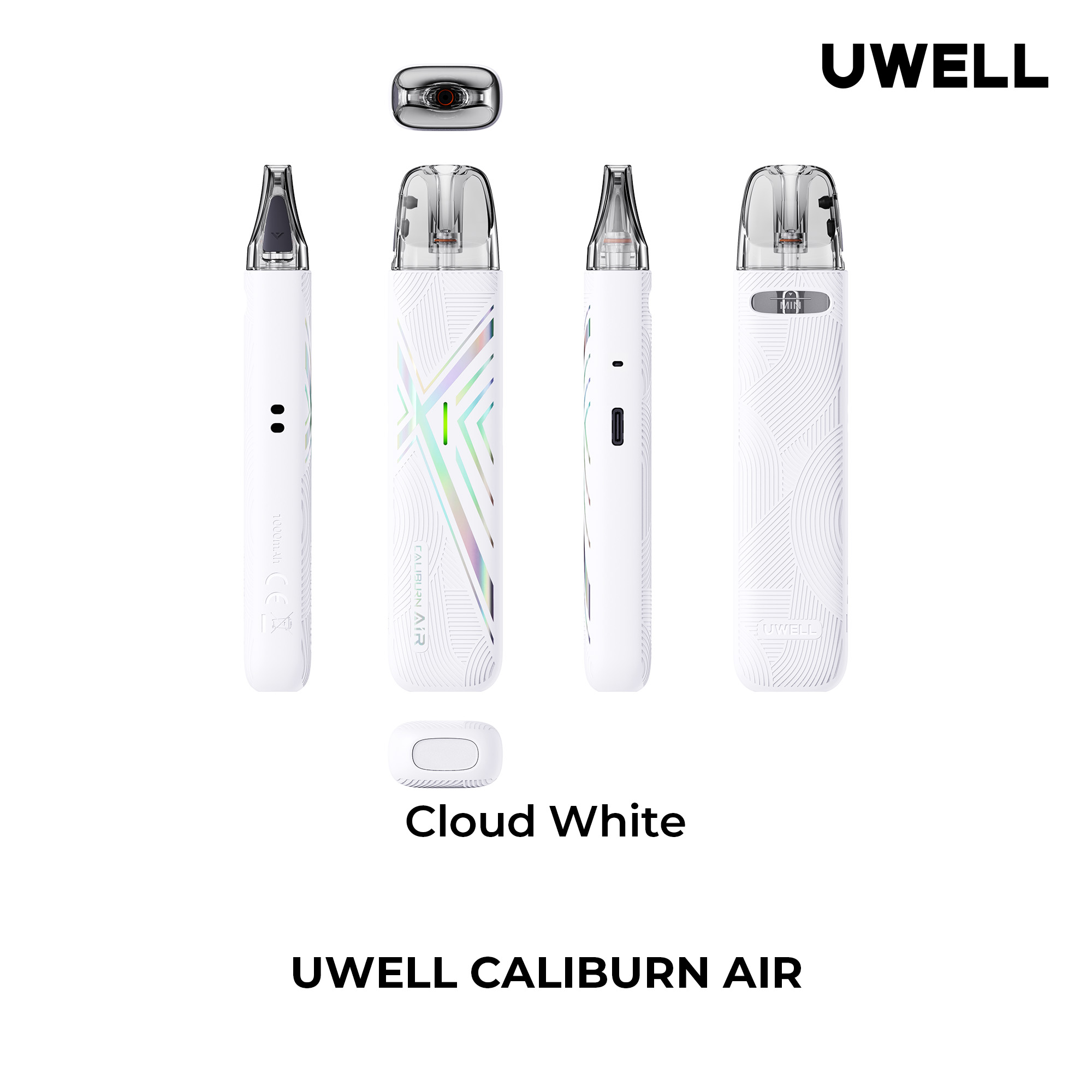Uwell Caliburn AIR Cloud White – alle Ansichten