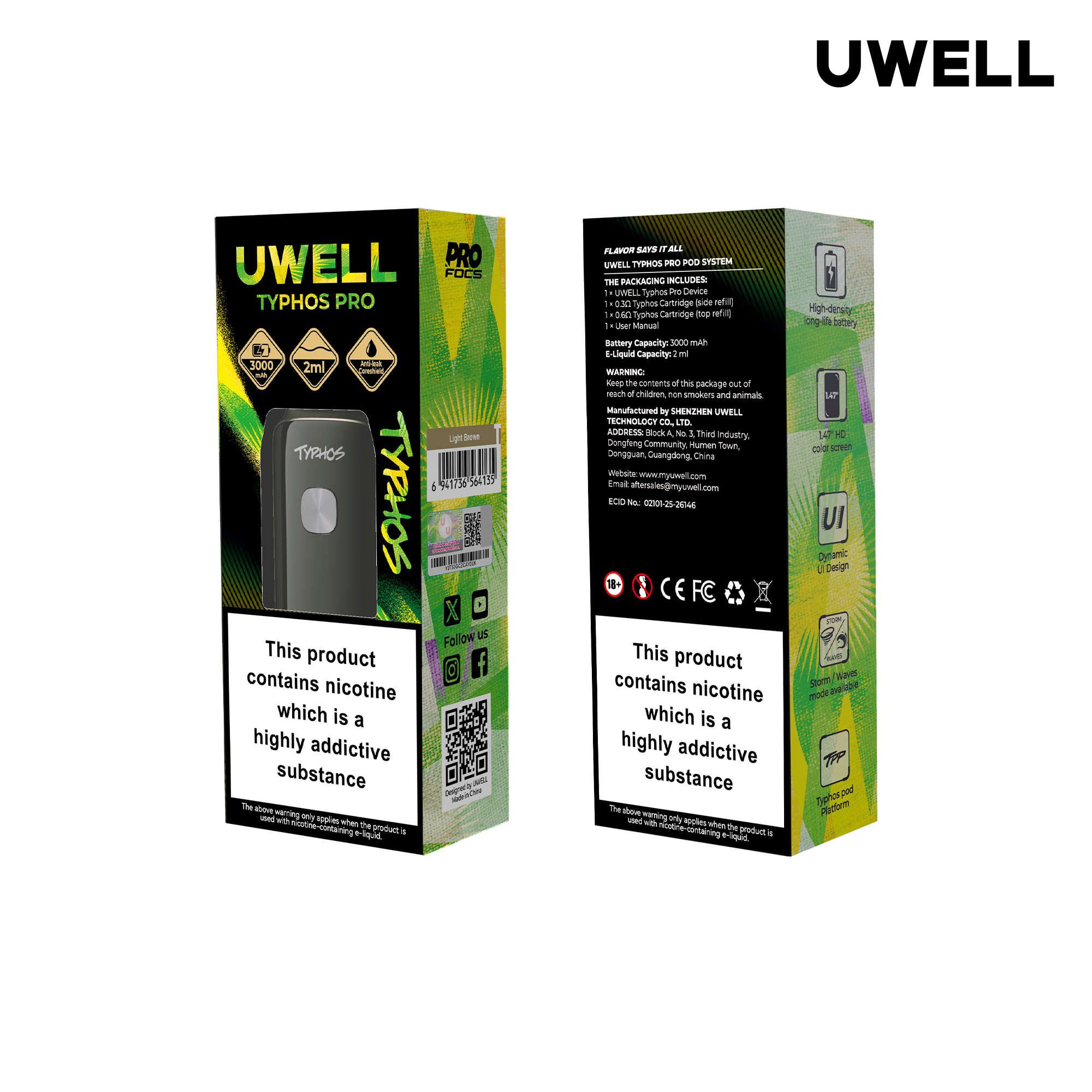 Uwell Typhos Pro Light Brown – Originalverpackung