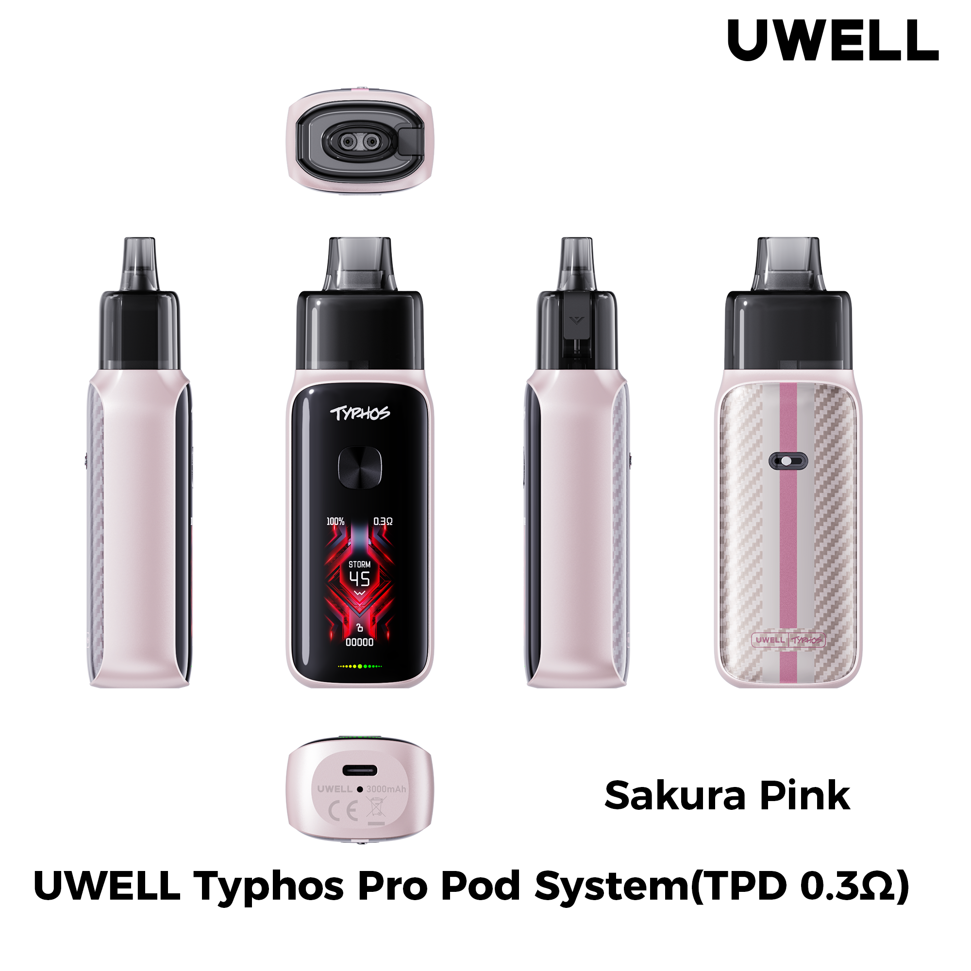 Uwell Typhos Pro Sakura Pink – alle Ansichten