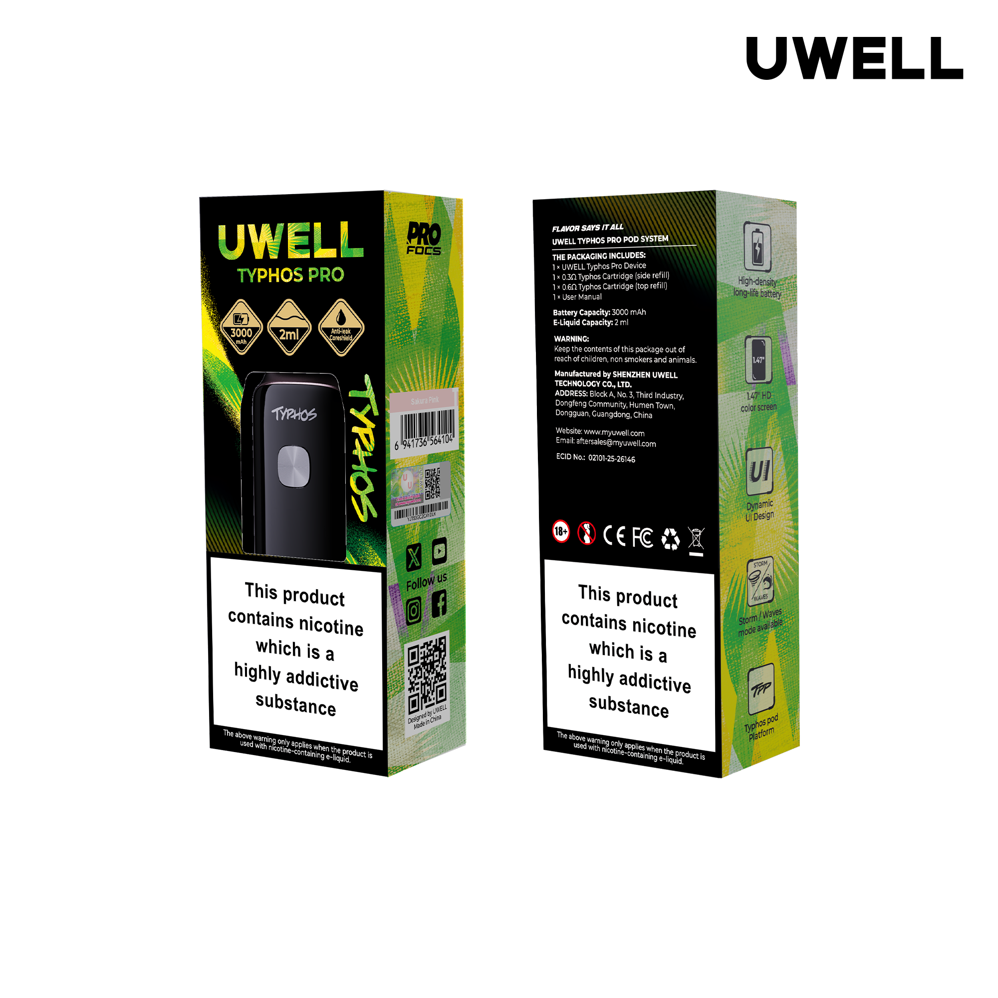 Uwell Typhos Pro Sakura Pink – Originalverpackung